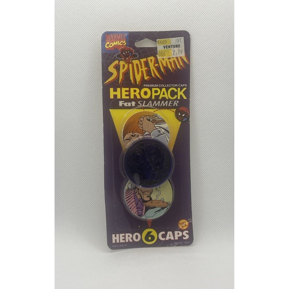 POGS 1994 Hero Pack Fat Slammer  Spiderman Marvel Comics Vintage